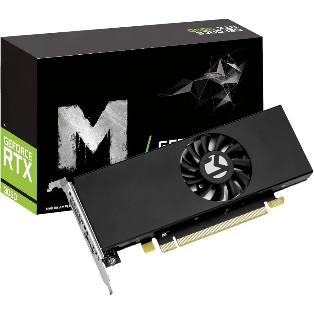 GDDR6 6GB RTX 3050 Low Profile GPU for Gaming PC, PCIe 4.0 HDMI 2.1 DP 1.4a
