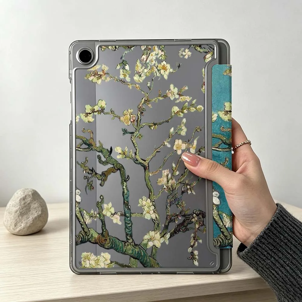 Art Apricot Blossom Pattern For Samsung Galaxy Tab S10 S9 S8 S7 S6 A11 A10 A9 FE Plus Lite Foldable 3Y Tablet Case Soft 3