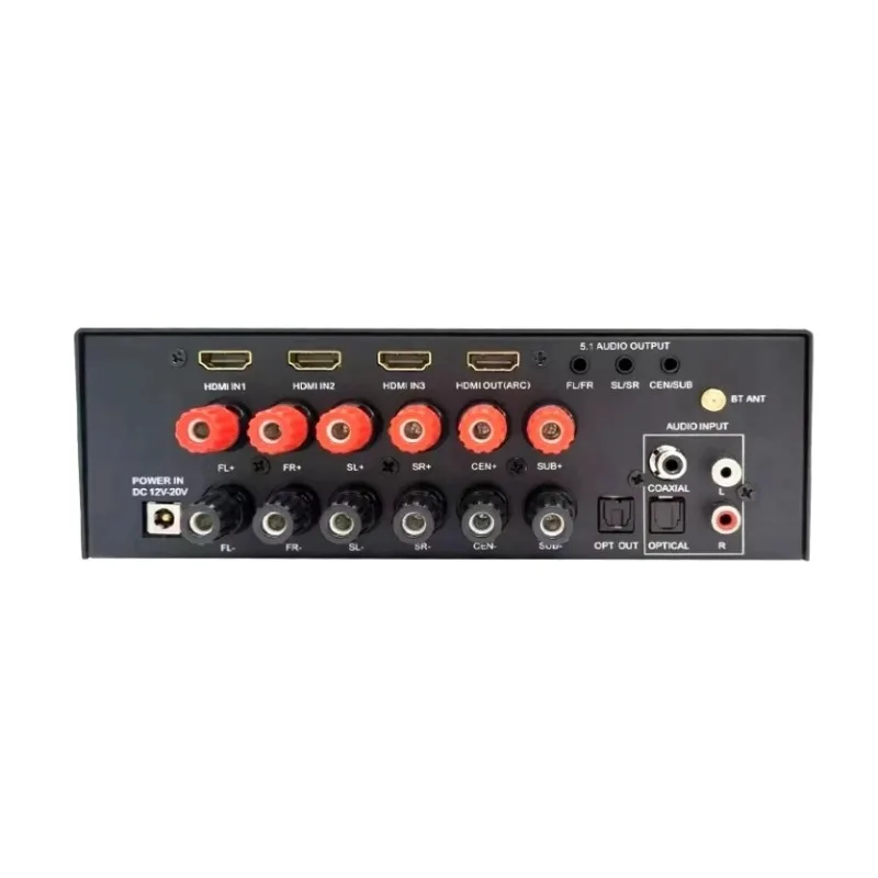 USB Fiber Optic AC3 DTS Dolby Surround 5.1 Channel Audio Decoder Power Amplifier All-in-one Machine