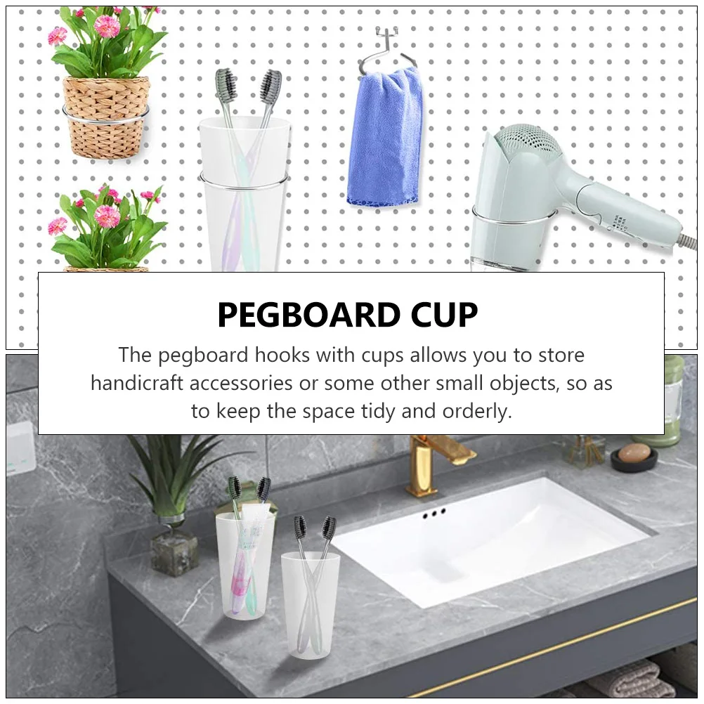 

5 Sets Pegboard ganizer Hooks Metal ABS Plastic Rings for Home Shop Bin Accessories Circular Hook Storage Solution