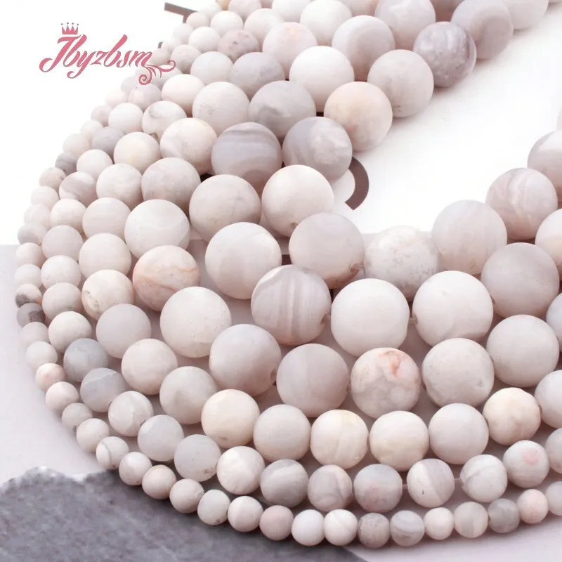 الطبيعية الأبيض الصقيع مجنون الدانتيل العقيق حجر مستدير الخرز فضفاض ستراند 15 بوصة 6 مللي متر/8 مللي متر/10 مللي متر ل سوار ذاتي الصنع صنع المجوهرات الخرز #4