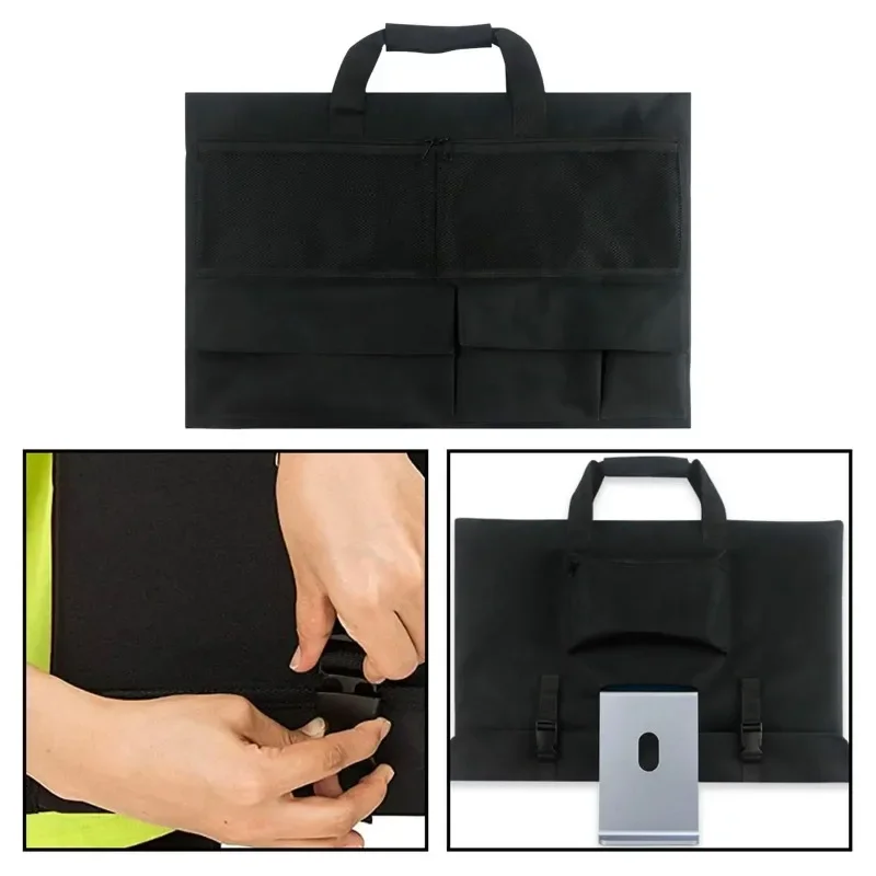 Estojo de transporte para viagem, tela de 24 espaços, monitor de computador, proteção para acessórios de mesa imac, bolsa de transporte de tela, armazenamento ba