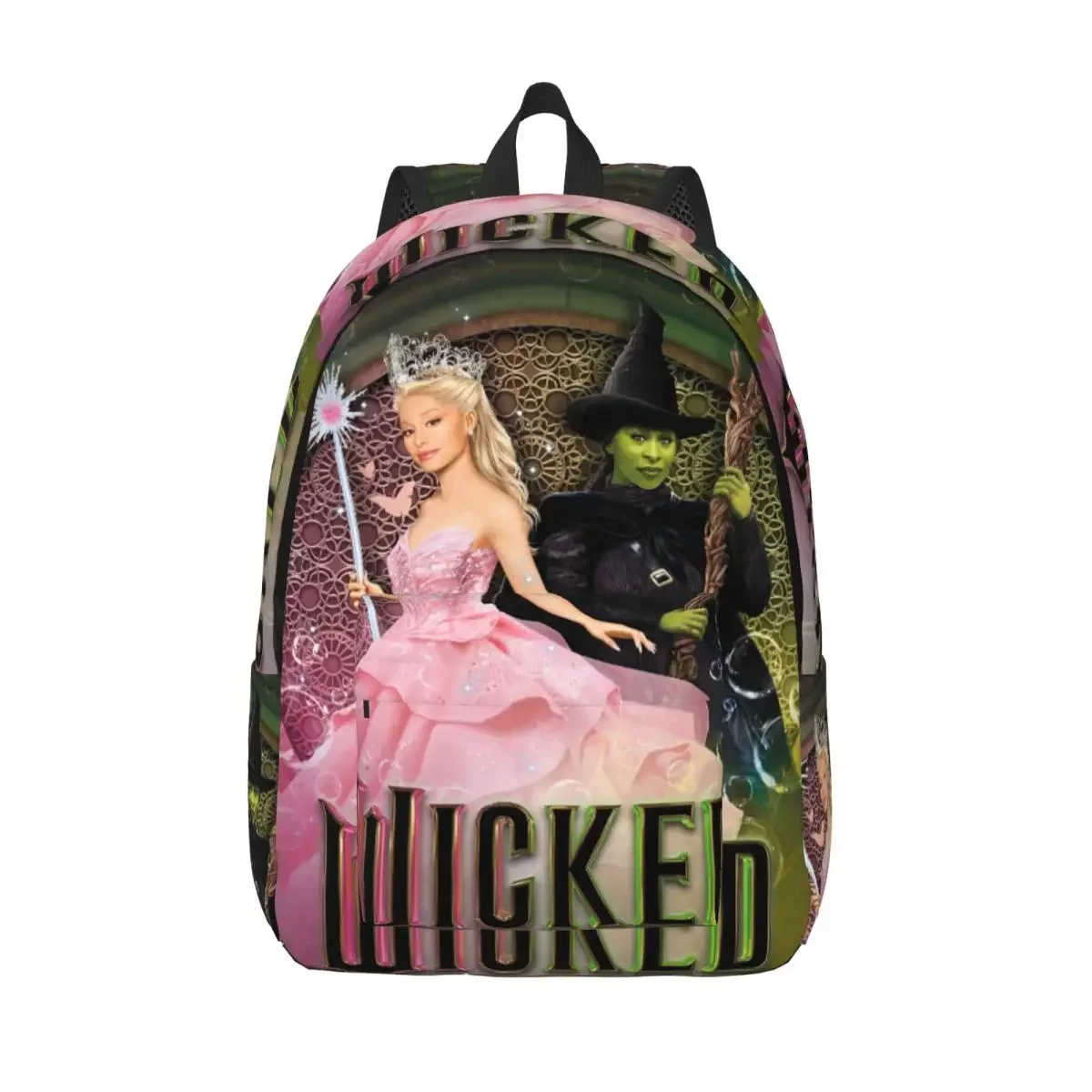 Wicked Elphaba & Glinda Tonal Backpack for Men Women Cool High School Work Daypack Magic Movie Laptop Canvas Bags Gift