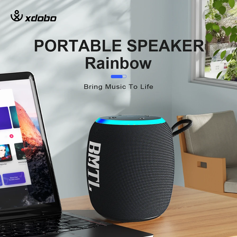 Xdobo BMTL 15w Mini Portable Speaker TWS Bluetooth 5.3 Outdoor Player with Balanced Bass IPX7 Waterproof LED Mode for All Phone