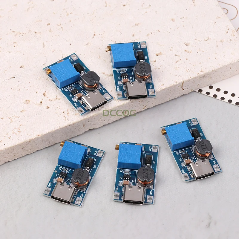 DC-DC 2A Boost Regulator Voltage Converter Board Type C Power Supply Module 5Pcs Boost Module MT3608 Type C Step Up Converter