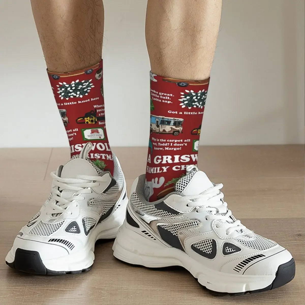 Christmas Vacation Collage Socks Harajuku Sweat Absorbing Stockings All Season Long Socks Accessories for Unisex Gifts