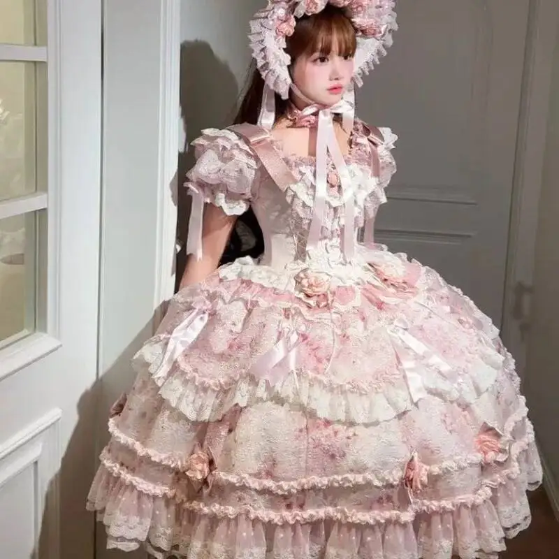 

Girls Birthday Lolita Tutu Dress Trailing Princess Adult Party Dress Women Wedding High Quality Dress Photography Clothes