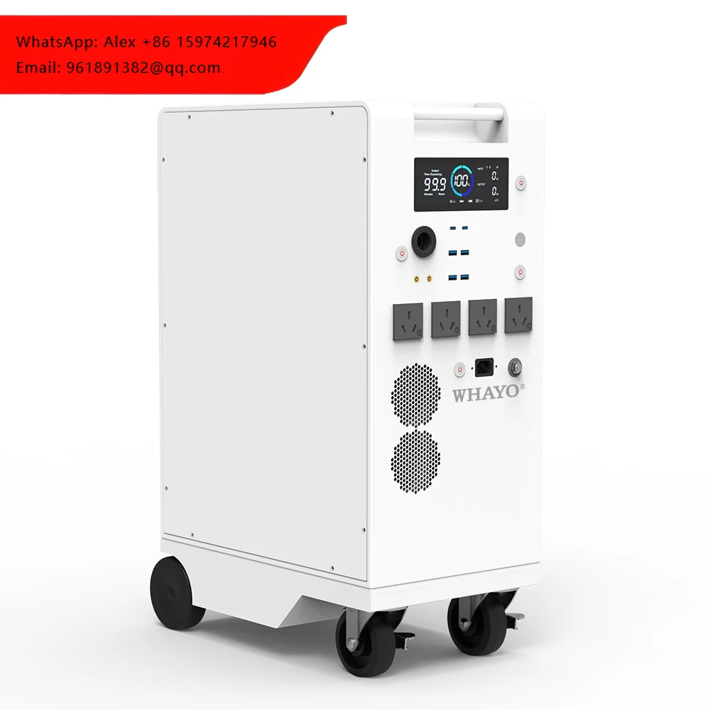 

Портативная солнечная электростанция Whayo All In One Solar Energy 5000W с батареей LiFePO4 5 кВт·ч и колесами