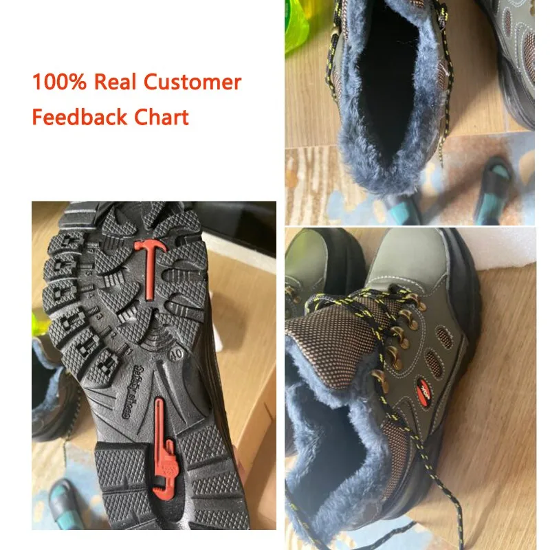 Zapatos De Seguridad 2023 New Men\'s Winter Safety Shoes Plush For Warmth High Quality Outdoor Work Plus Size Sepatu Safety