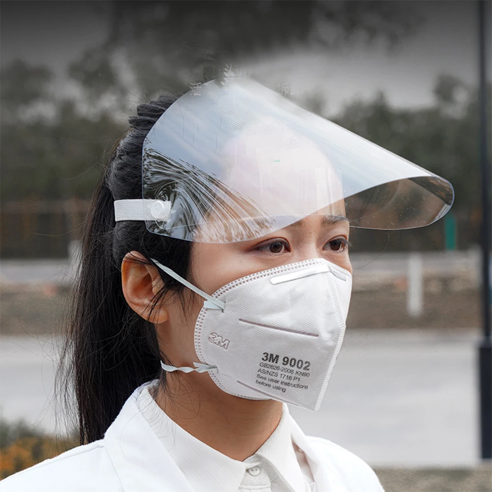 

2pcs Transparent Face Guards Protective Masks Spittle Baffle Anti-Splash Face Cover Durable Long Time Use Home Outdoor Health