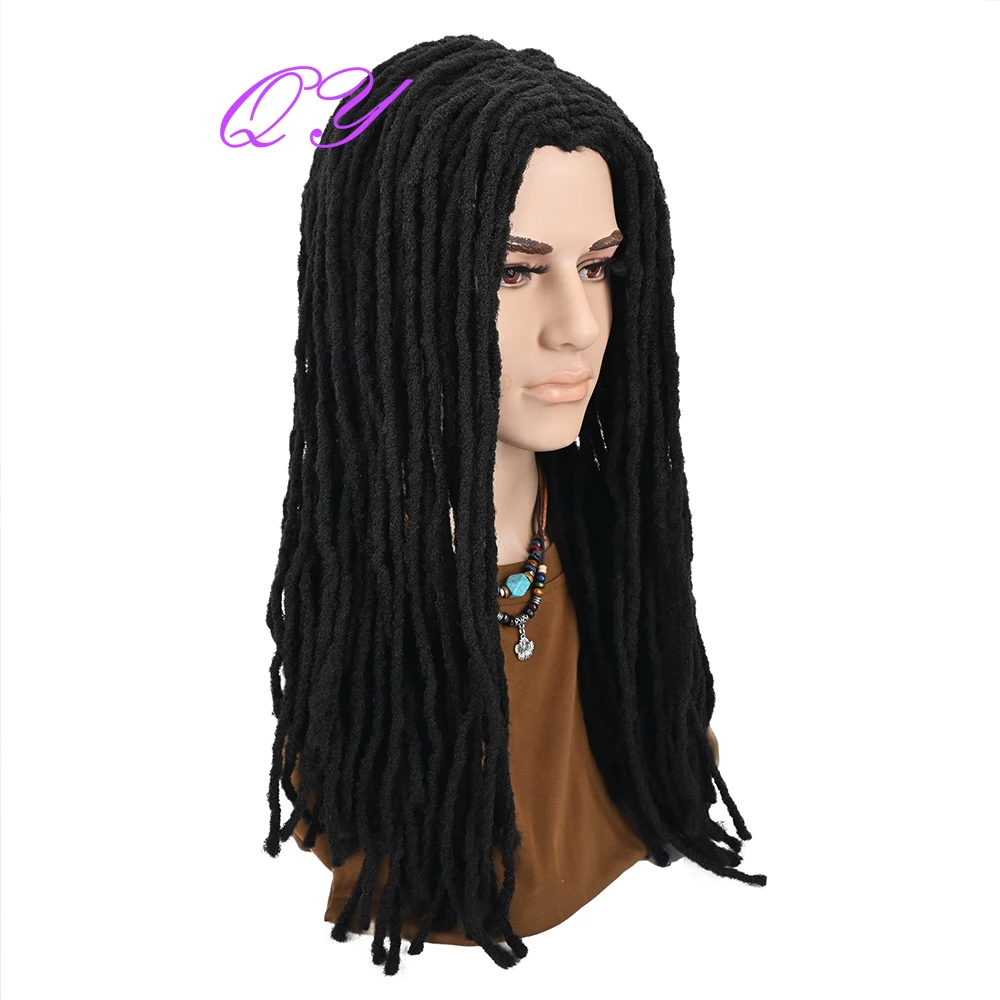Men's Long Dreadlocks Wig African Traditional Black Wig Synthetic Fiber Wig Suitable for Daily Wear Suitable for Daily Wear