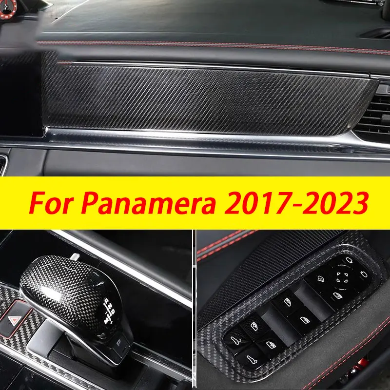 

Real Carbon Fiber Car Central control Interior Modification Sticker Accessories For Porsche Panamera 2017-2023
