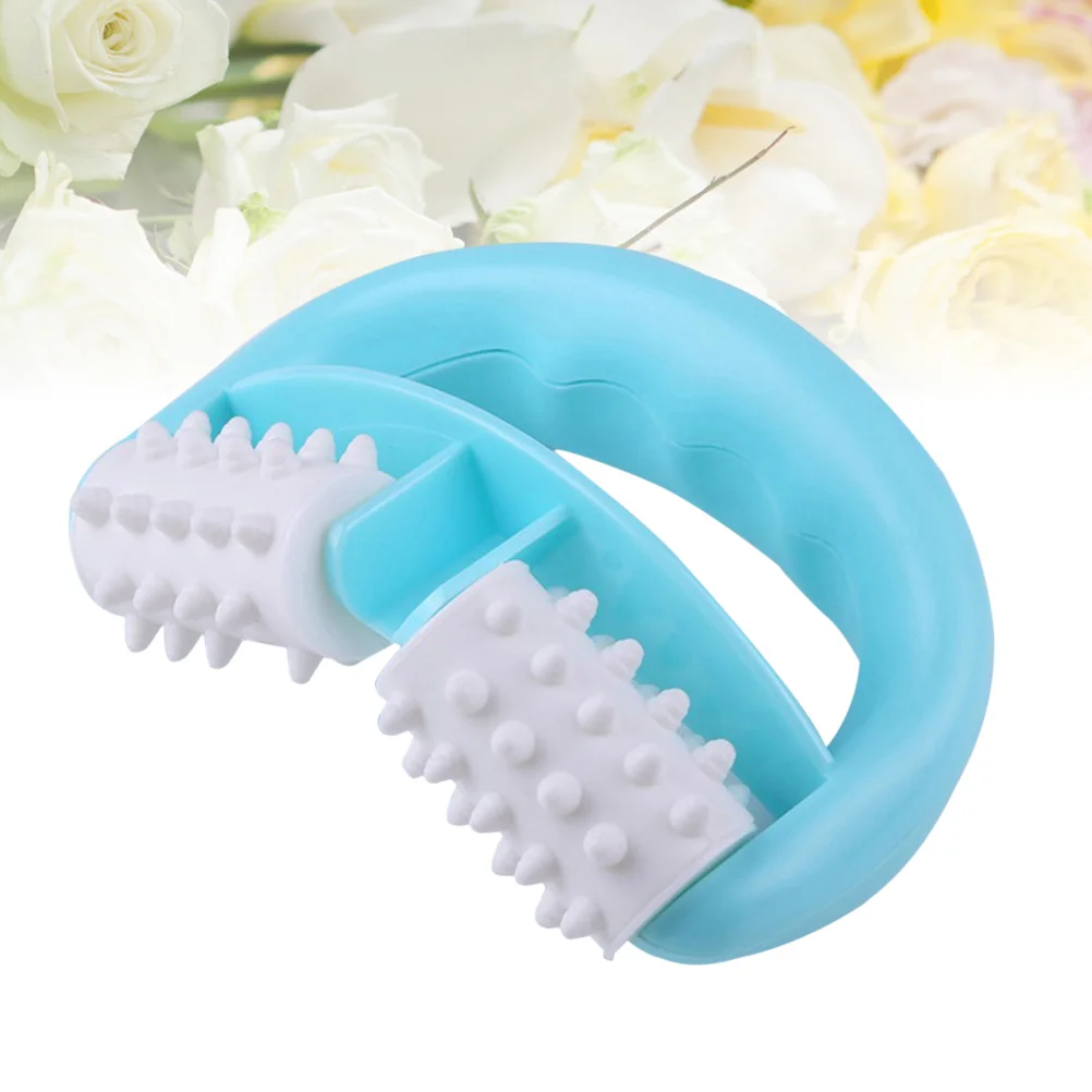 البلاستيك العضلات الأسطوانة مدلك دليل مقبض دائري 2 عجلات الجسم مدلك الأنسجة تدليك العضلات تحفيز