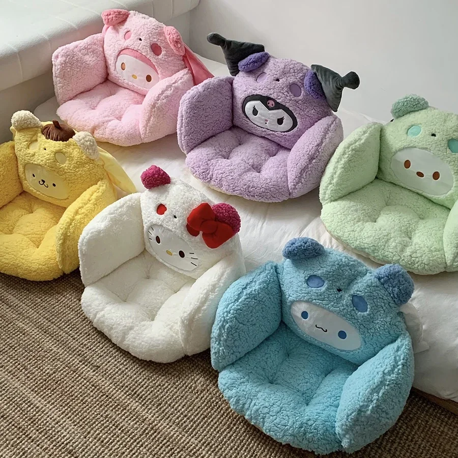 Sanrio Thickened Seat Cushion Hello Kitty Kuromi My Melody Back Cushion Chair Comfortable Sitting Cushion Warm Soft Floor Girl