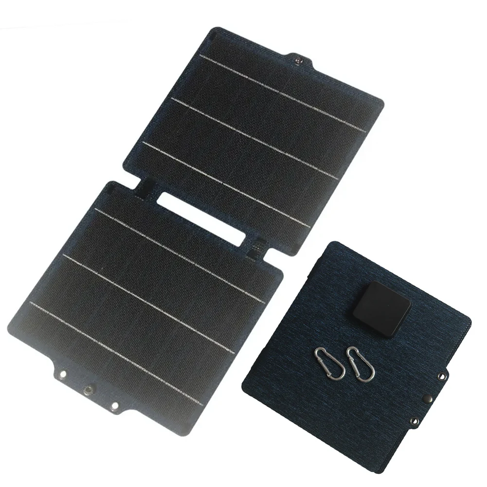 Foldable 10W Solar with ETFE for protection and Monocrystalline Silicon 22% Conversion Rate USB Outputs for Travel