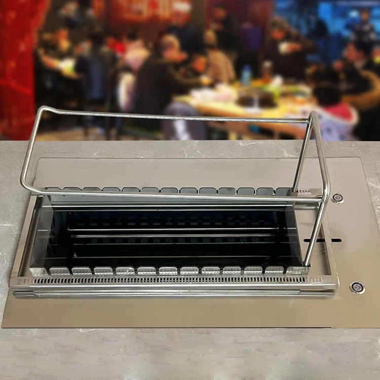String Lifting Automatic Rotating Charcoal Bbq Grill Stainless Steel Electric Rotating Restaurant Barbecue Skewer Grill