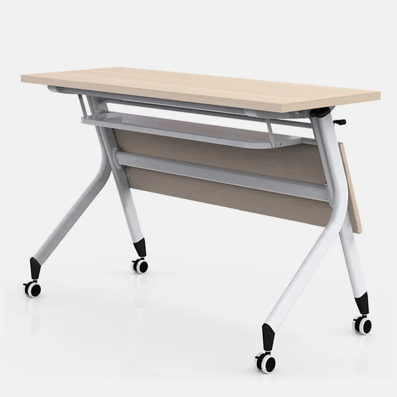 Factory Direct 2026 Top Set tavolo e sedie pieghevoli QZT, collegabile, mobile con ruote, tavolo da conferenza e sedie