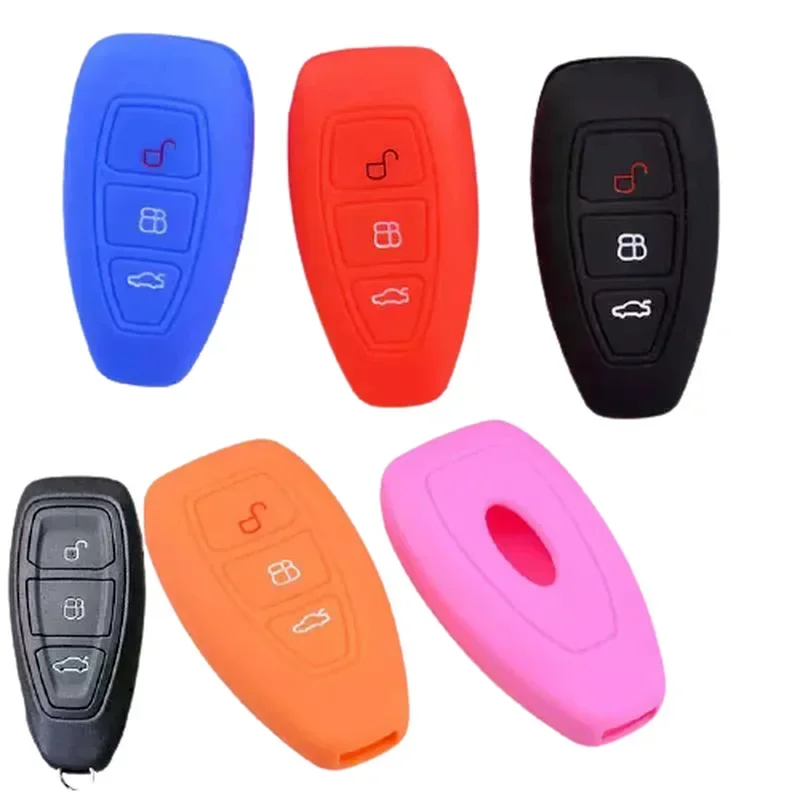 3 Buttons Silicone Case Smart Car Key Case Cover for Ford Fiesta Focus Mondeo Ecosport Kuga Focus ST Holder