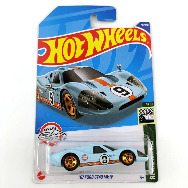 

2022-58 Hot Wheels Cars 67 FORD GT40 MK IV 1/64, литая под давлением металлическая модель, коллекция игрушечных транспортных средств