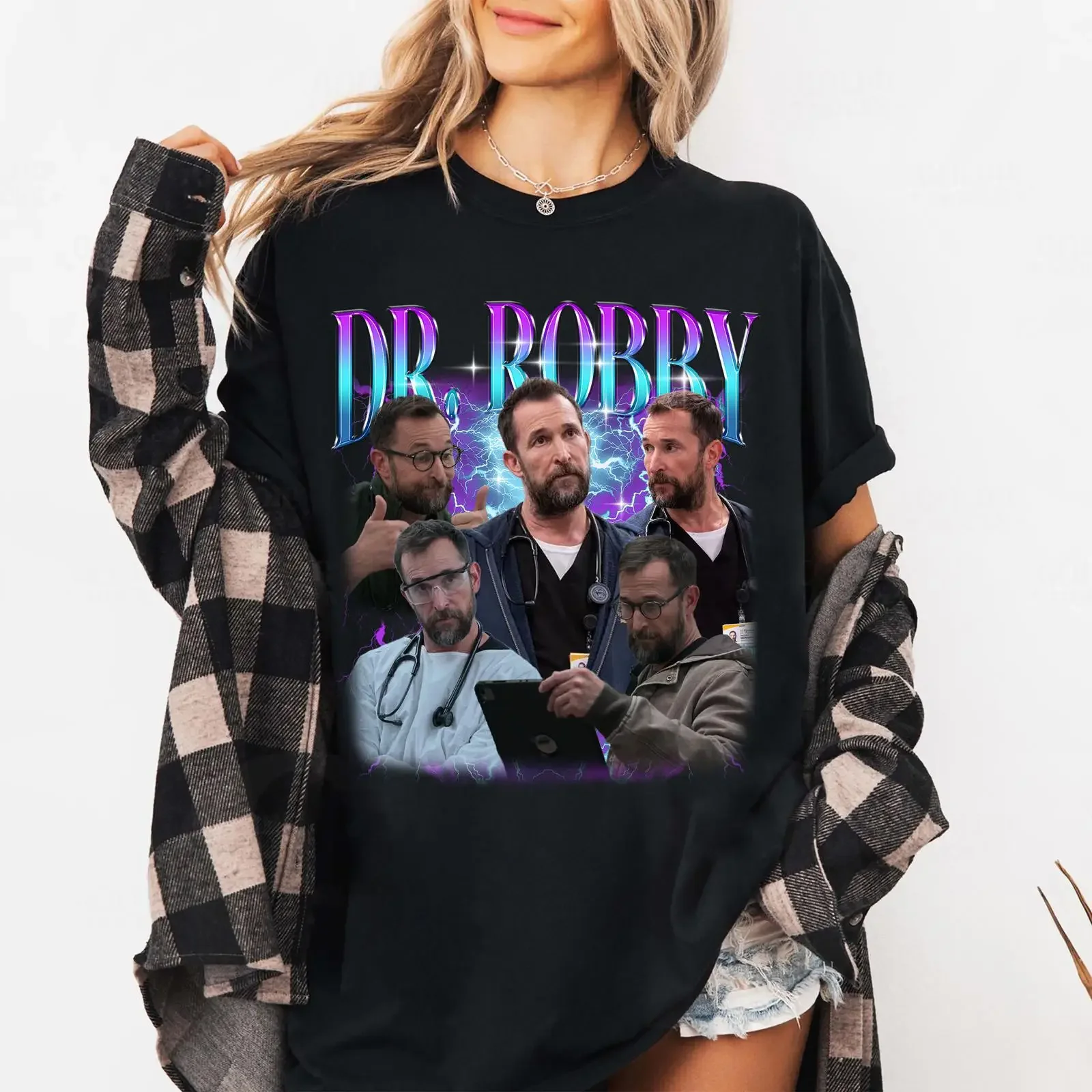 Dr Robby Michael Robinavitch T Shirt Fan  vintage Washed Unisex graphic Top For Everyday Wear Versatile Casual homme Slightly