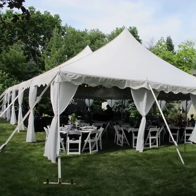 for White PVC Straight Bracing Wedding Party Tent with Clear Window for Indoor Outdoor Use
