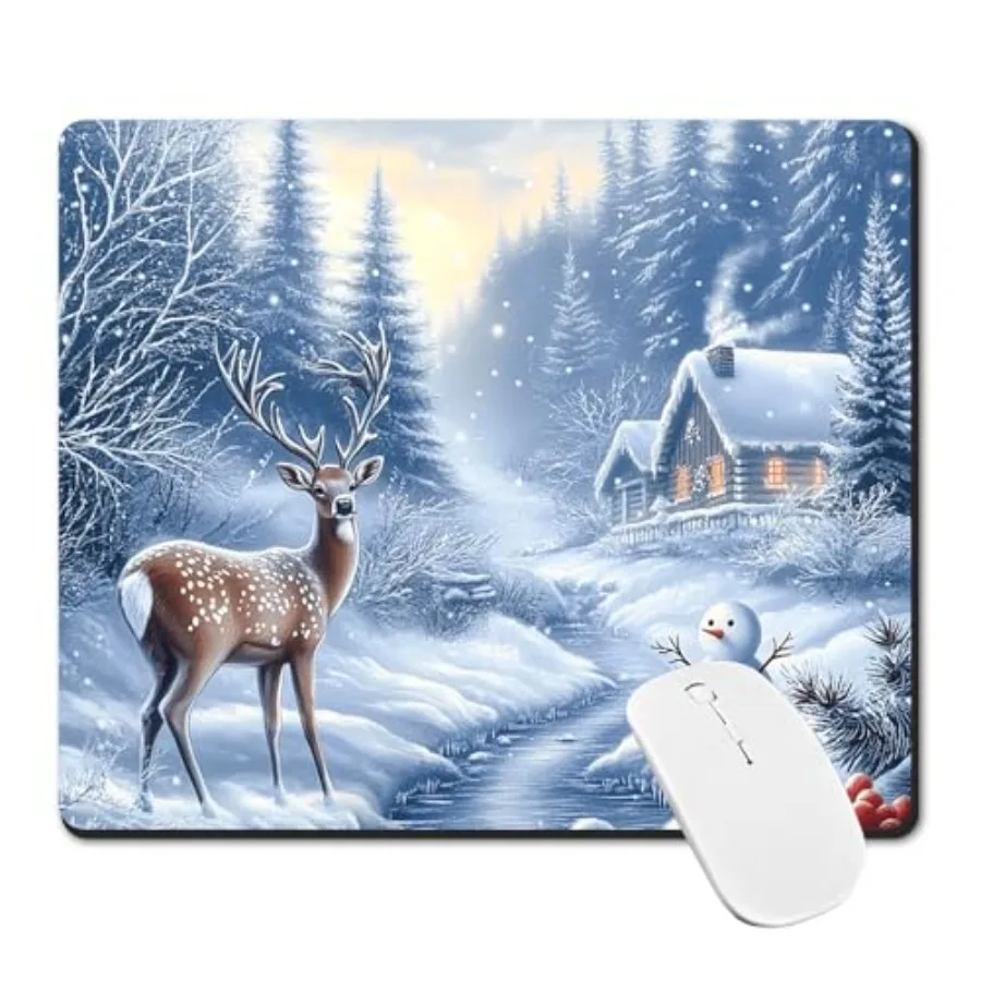 

Mouse Pad, Snowy Moutain Scenery Patterned Mouse Pad Non-Slip Rubber Base Mousepad Waterproof Gaming Mice Pad for Computers Lap