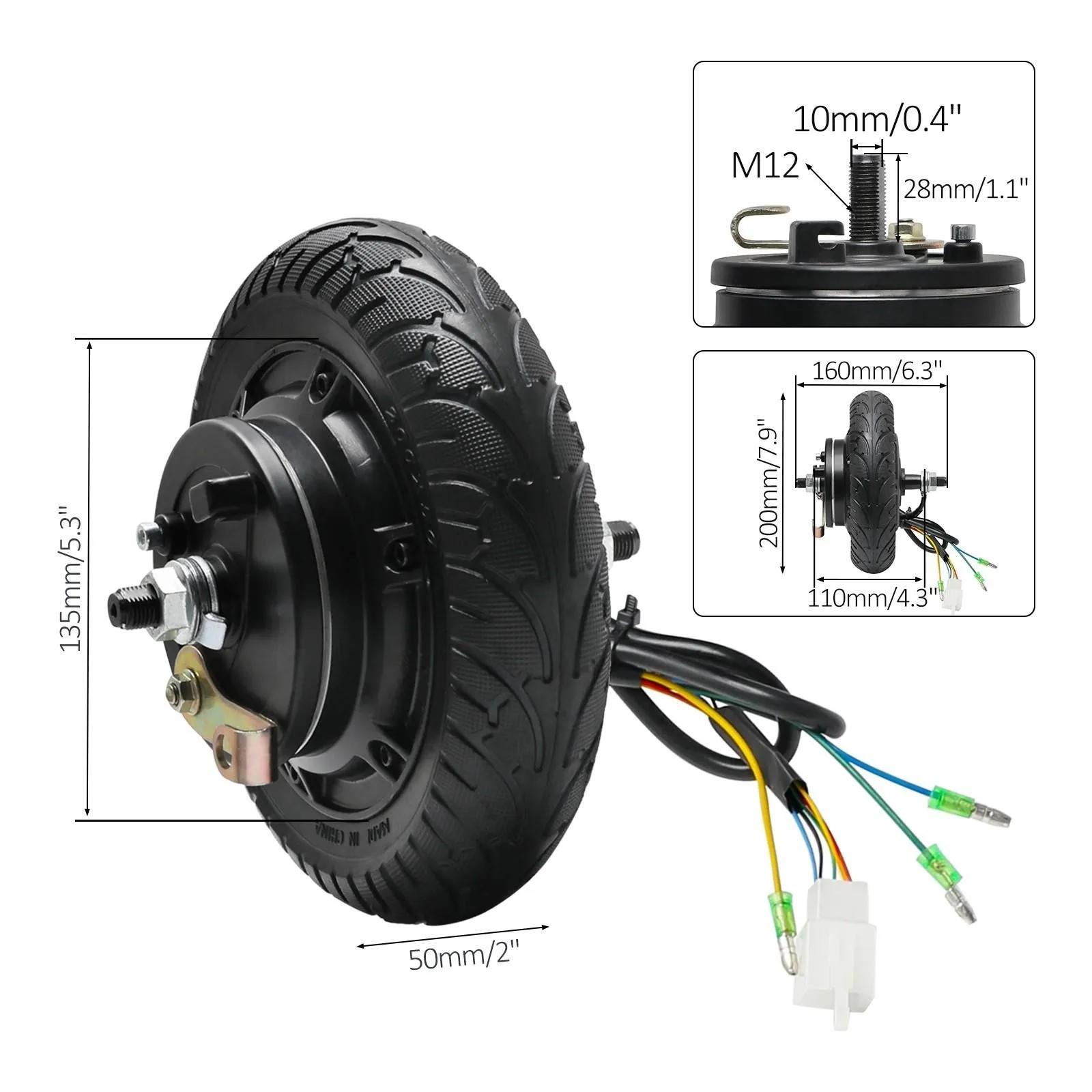 Rear Wheel 24V 350W Brushless Hub Motor Kit 8 inch Wheel Motor Controller Electric Scooter Off-Road Use Only