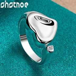 SHSTONE 925 Sterling Silver Ring Classic Heart Rings For Women Party Dinner Wedding High Quality Fashion Jewelry