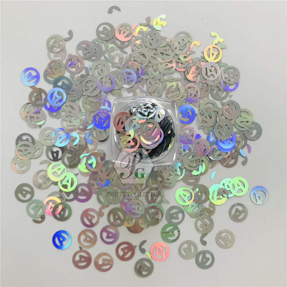 PrettyG 1 Box Avengers Logo Glitter Shape Revenge-Half-A Holographic Glitter Sequins For DIY Art Makeup Decoration Accessories.