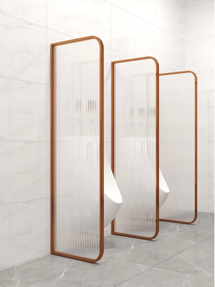 Hotel public bathroom partition urinal shielding tempered glass water corrugated glass