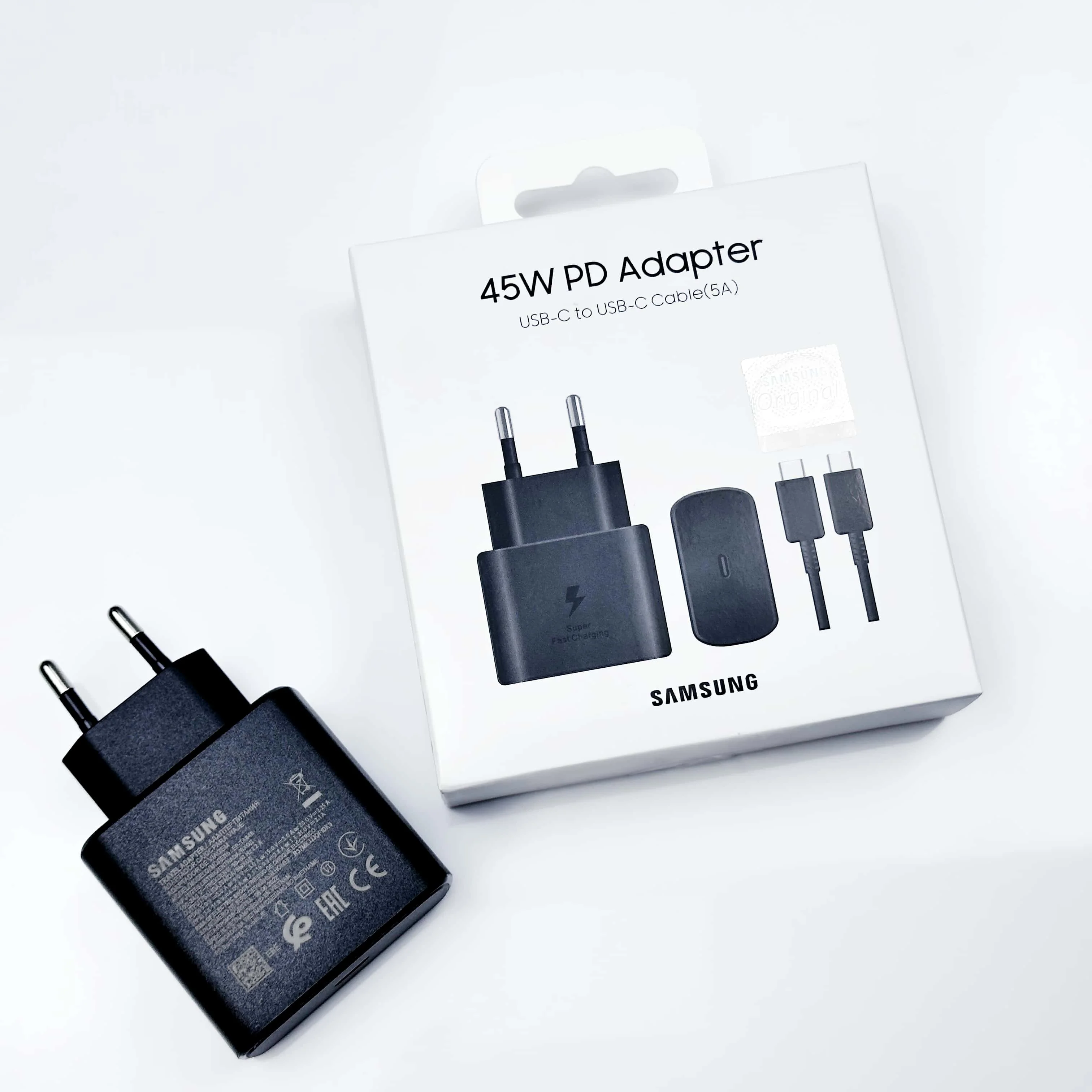 Samsung Ladegerät 45W Original Super Fast Charge Typ C PD Adapter für Galaxy S24 S23 S22 Note20 Ultra PhoneZ Flip Fold 5 4 3 2