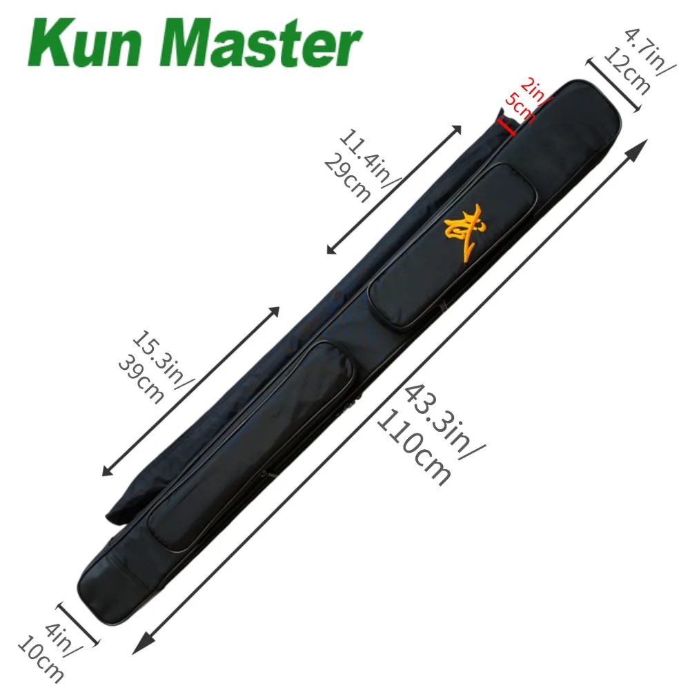 1.1 Meter Sword Bag Packed 2 Sword Waterproof Bag For Stick Knife Katana Kendo Holder Carry Case Tai Chi Bag Shoulder Bag Black view 6