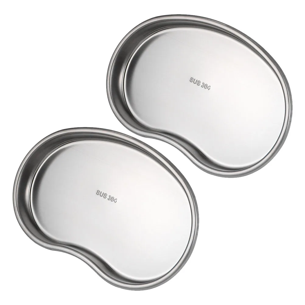 

2pcs Medical Curved Disc Tray Tooth Extraction Stainless Steel Instrument Supplies Procedure Trays Reusable Teaching