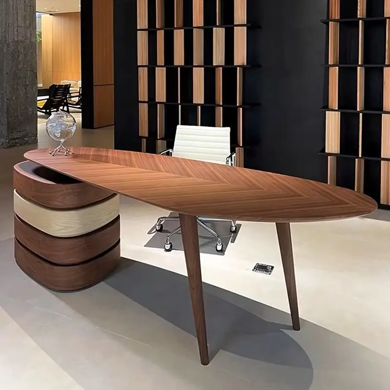 ترقيات فريدة من نوعها مكتب مكتب مصمم كلاسيكي فاخر مكاتب الكمبيوتر الحديثة تخزين الخشب الصلب ميسا Escritorio طاولة محطة العمل