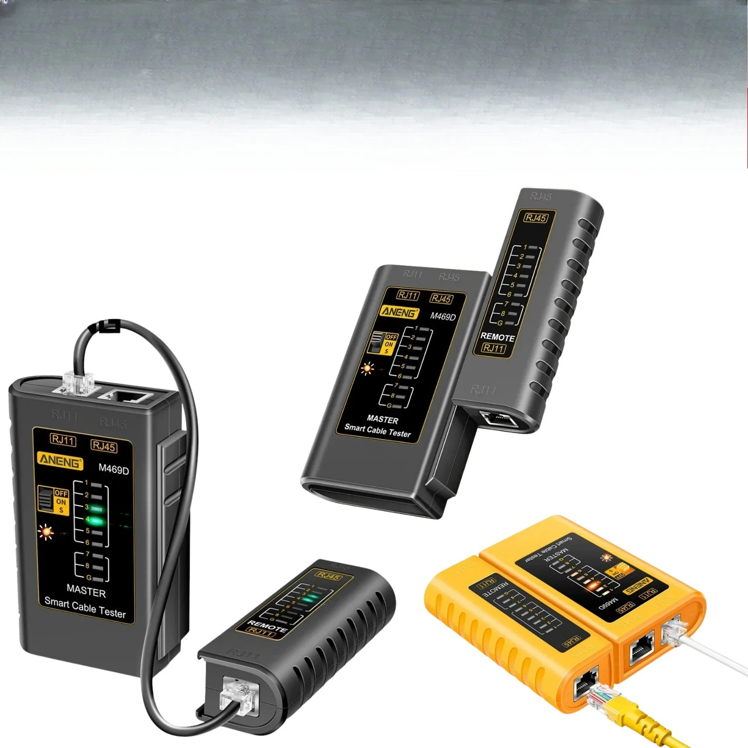 Network Line Tester Tool  ANENG M469D Cable Tester RJ45 RJ11