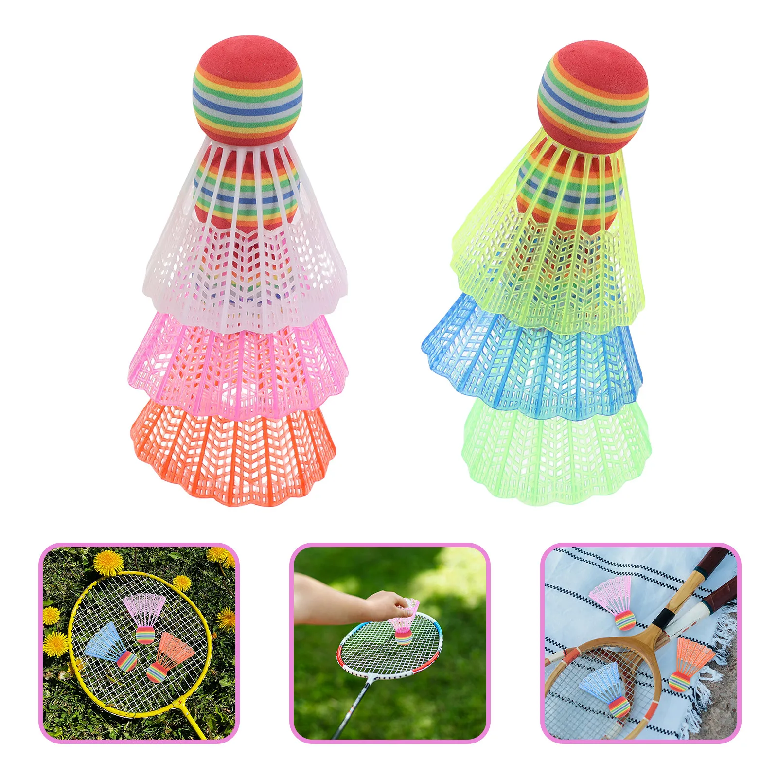 

12Pcs Kids Colored Shuttlecocks Indoor Outdoor Badminton Training Sports Supplies Lightweight Portable for Beginners