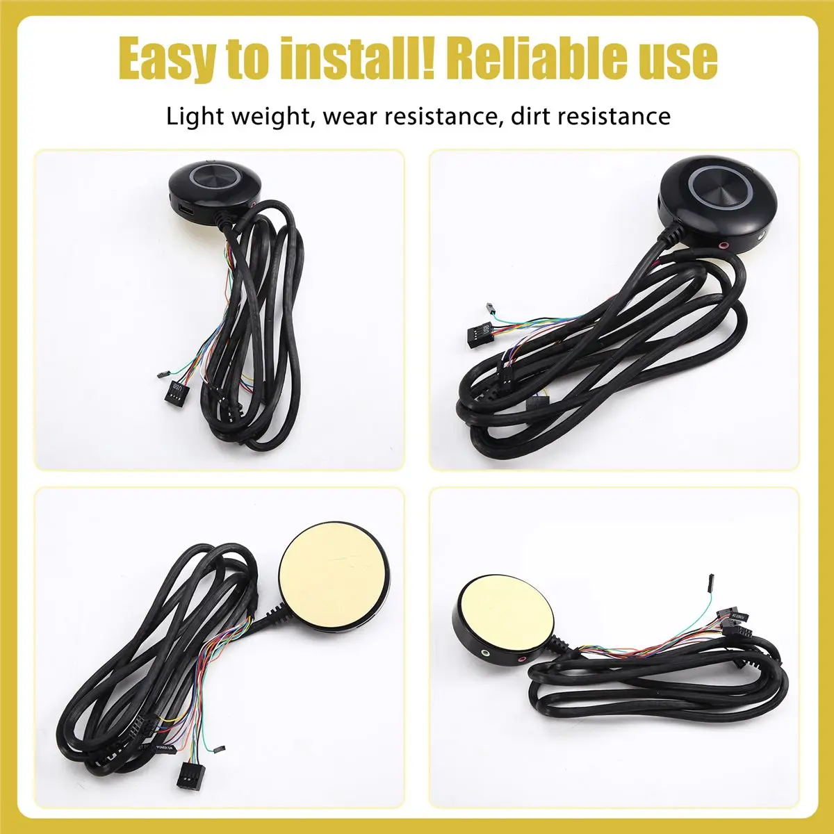 DT81 Computer Desktop Switch Button with Dual USB Audio Desktop Host External Boot Button Adhesive Switch