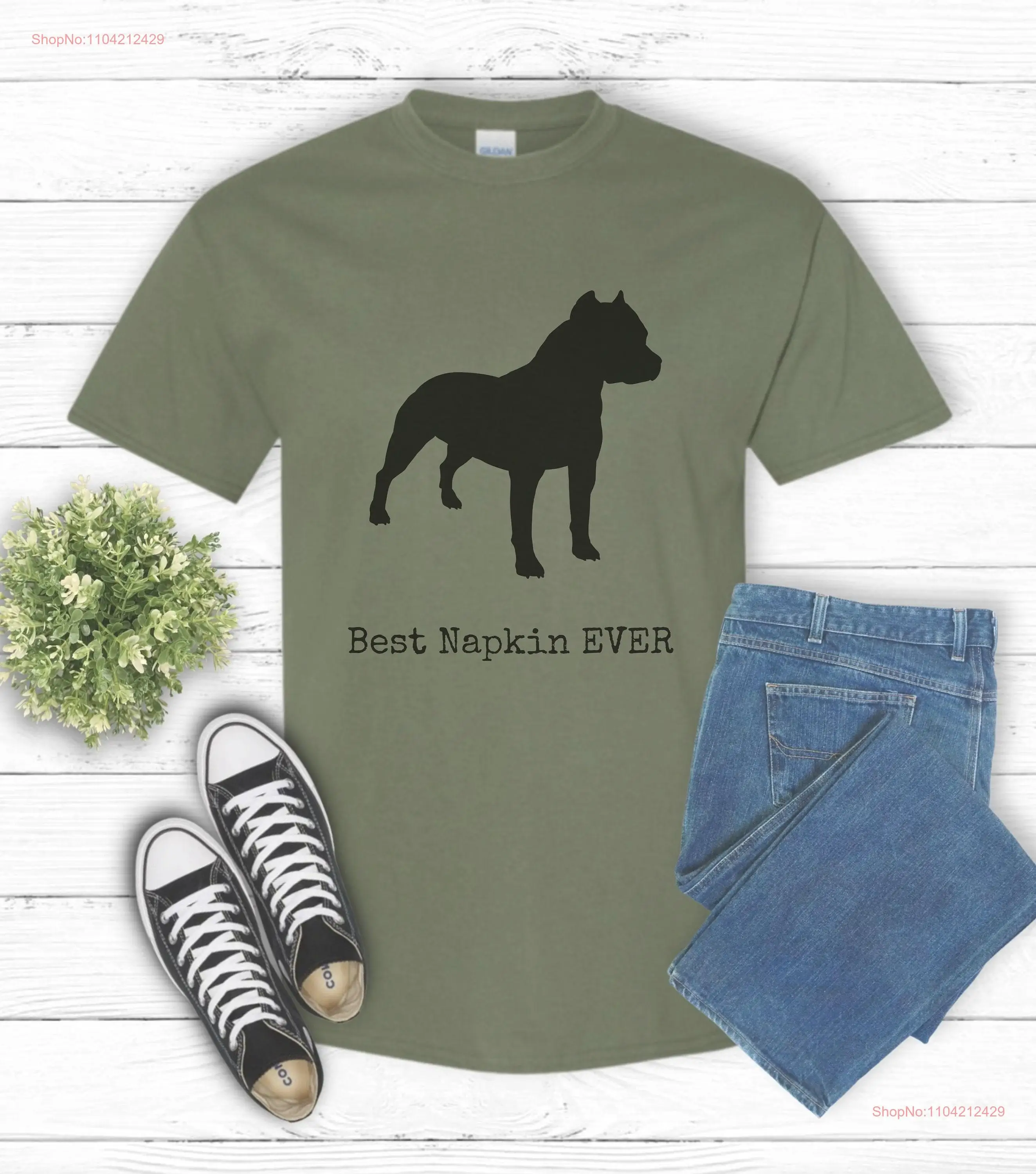 Pitbull Best Napkin Ever T Shirt Funny Dog Lover Mom Dad  long or short sleeves