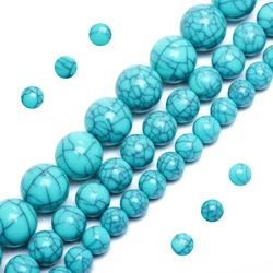 6-16mm 50-5Pcs  Imitated Stone Turquoises Round Loose Beads For Artificial Jewelry Making Necklace DIY Bracelet Accessories