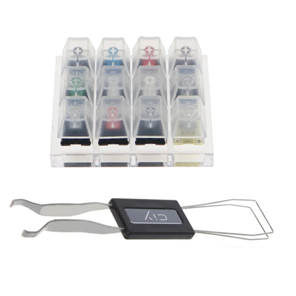 Switch Tester for Cherry MX Switches Acrylic Keyboard Tester and 9 Clear Keycap Kit with Key Puller, 12 Tester