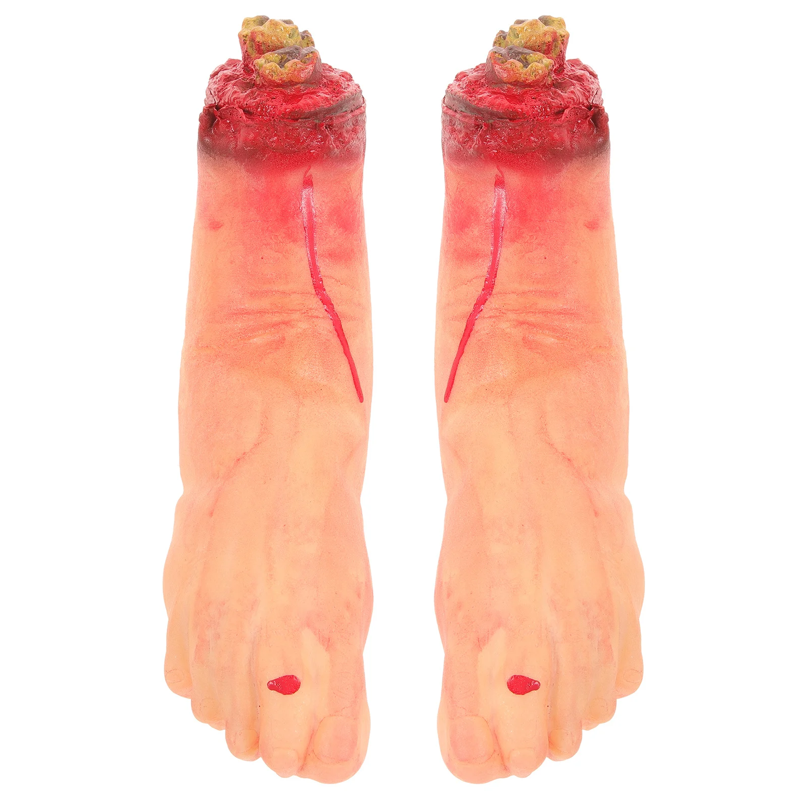2Pcs Broken Feet Prop Realistic Fake Severed Feet Simulated Severed Foot Halloween Horror Party Decor Prank Prop