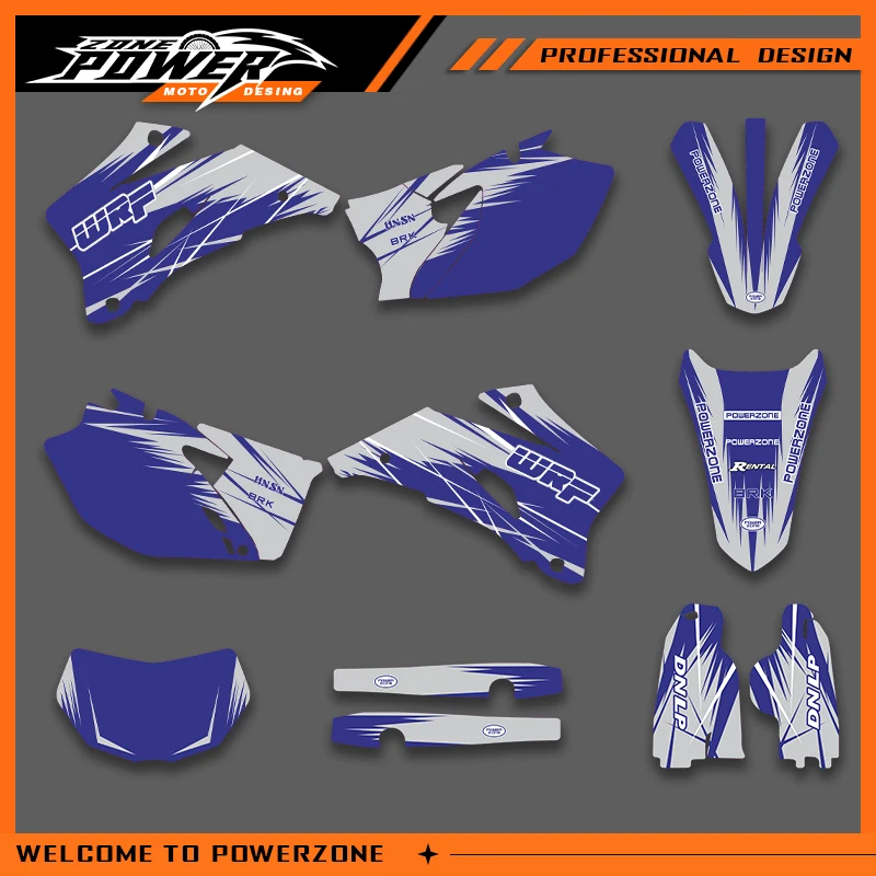 Powerzone Graphics For YAMAHA WRF250 2007-2014 WR250F 2007-2011 WRF450 Decals Stickers Motorcycle  Background Custom Design 01