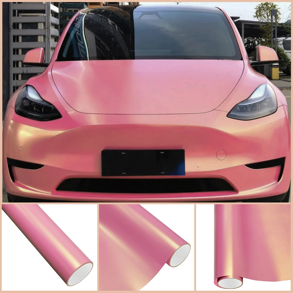

ПЭТ матовая розовая золотистая розовая автомобильная пленка виниловая пленка ПВХ водонепроницаемая устойчивая к царапинам наклейка мотоциклетная пленка для украшения кузова автомобиля