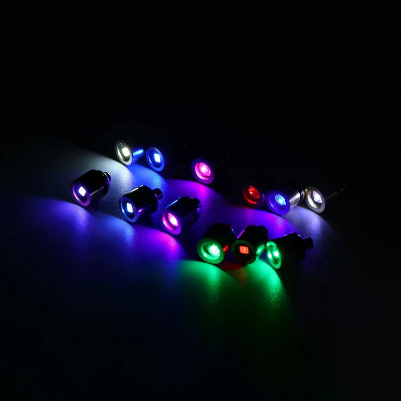 Mini LED Light Key Chain Luminated Keyring Pendant Colorful Mini Electronic Light Keyring Flashlight Lamp Keychain 2Pcs