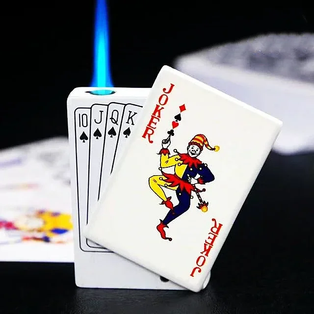 2024 Creative Personality Lighter Men\'S Playing Card Butane Gadgets Torch Lighter Cute Gift Smoking Accessories