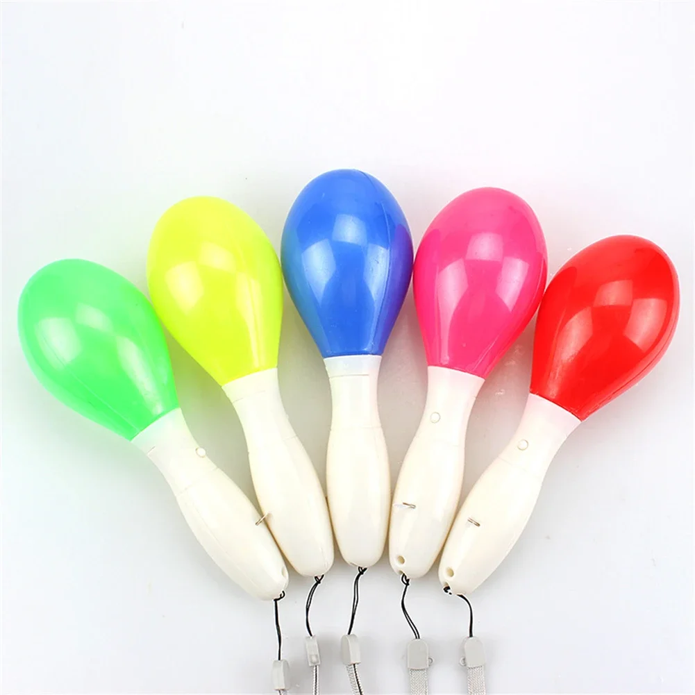 Luminescence Maracas Flashing Light Lamp Multi Color Plastic Sand Hammer Toys Themed Birthday Party Atmosphere Supplies