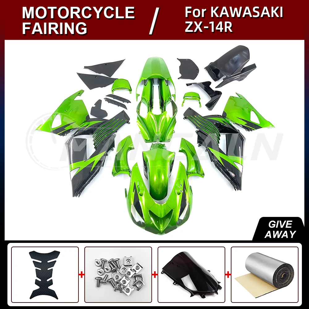 

Новый комплект обтекателей для мотоцикла ABS, инъекция для KAWASAKI ZX14R ZX-14R 2012-2019, высококачественный Комплект кузова зеленого цвета «сделай сам»