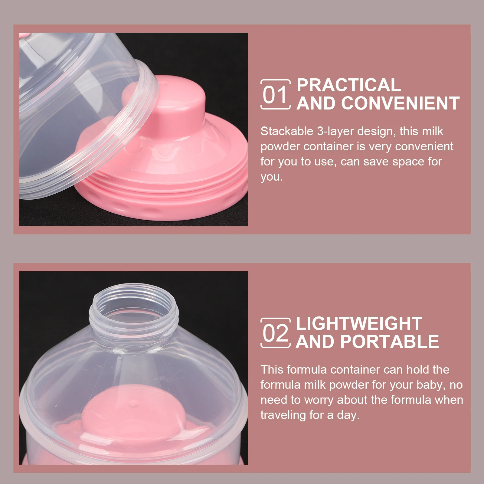 

Контейнер для хранения детской смеси, 2 шт., 3-слойный дозатор сухого молока, штабелируемая портативная дорожная коробка для детской смеси