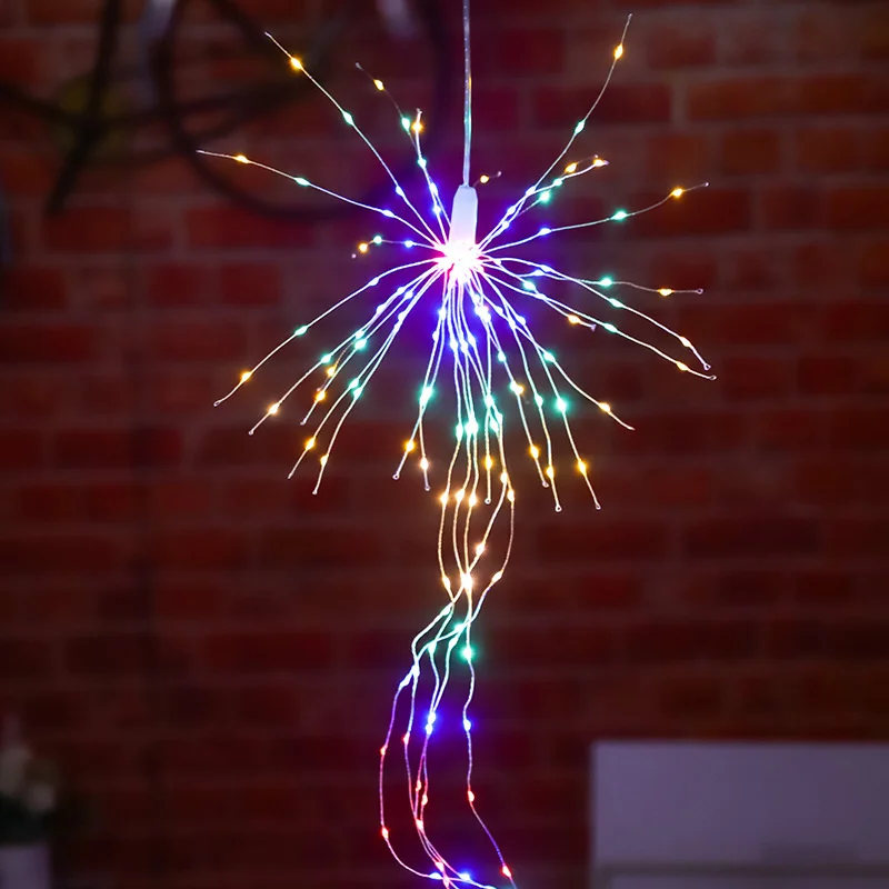 Impermeabile 200LED 8 modalità Fuochi d'artificio di Natale Luci della stringa Ghirlanda esterna Lucine per la festa nuziale del giardino Decorazioni di Capodanno