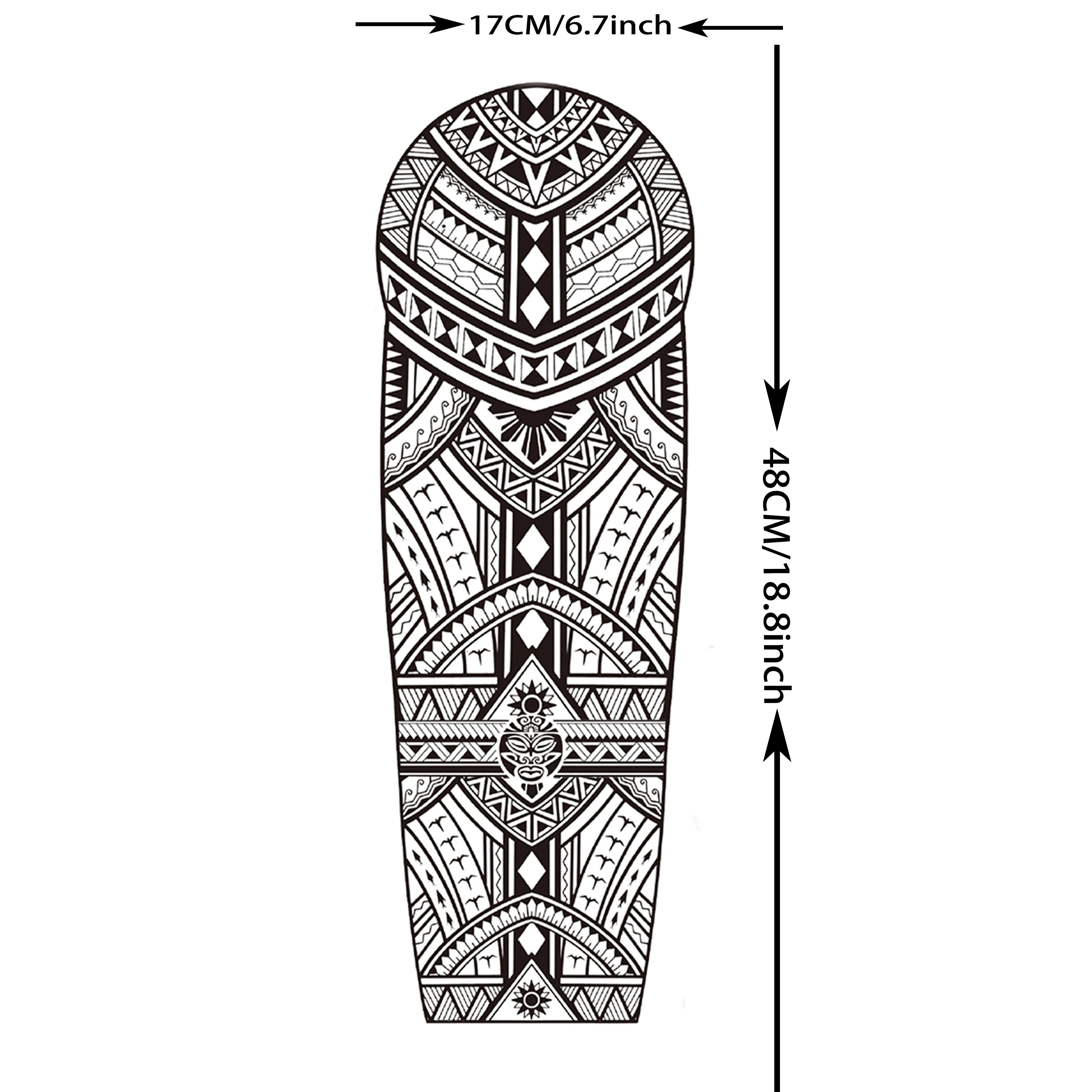 1 Sheet Full Sleeve India Maori Temporary Tattoos For Men Adults Women Tribal Totem Temp Tattoo Black Fake Arm Water Transfer